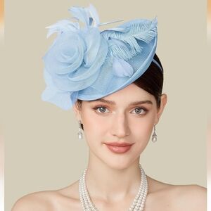 NEW! GORGEOUS Baby Blue Kentucky Derby Hat